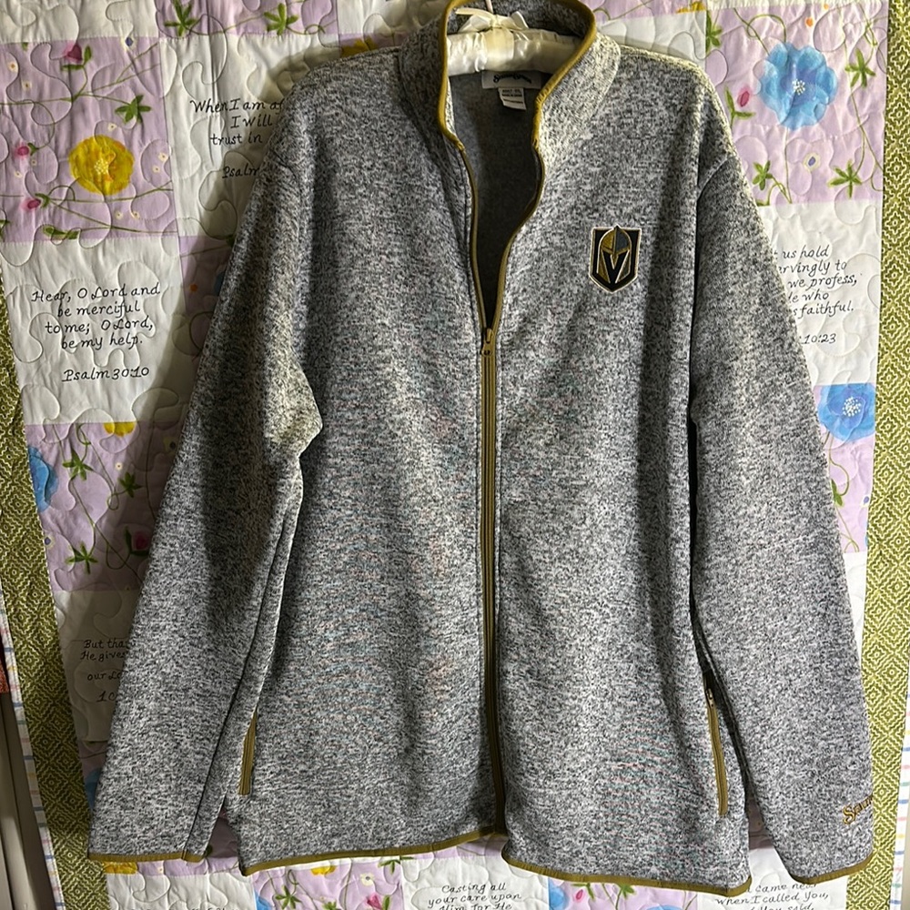 Vegas Golden Knights Gray zip up sweatshirt Jacket 
Sz 3XL unisex NWOT